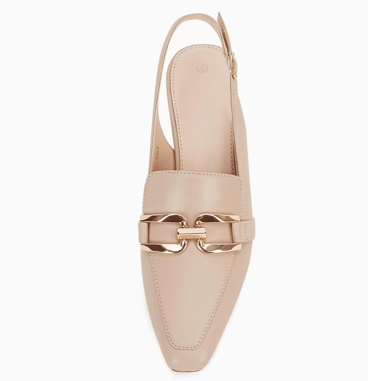 Fashare Womens Kitten Heels Slingback Closed Pointed Toe Dress Shoes Metal Chain Buckle Elegant Pumps