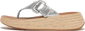 FitFlop Women's F-Mode Espadrille Adj. Leather Flatform Toe-Thongs Wedge Sandal