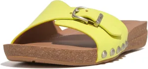 FitFlop Women's Iqushion Adjustable Buckle Leather Slides Wedge Sandal