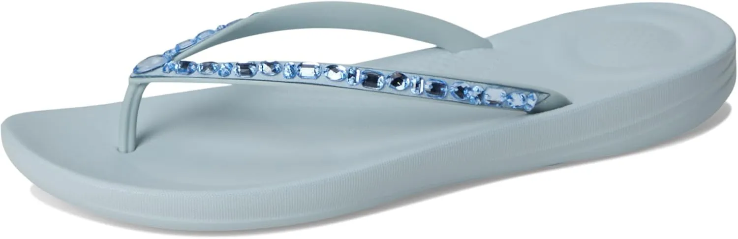 FitFlop Women's Iqushion Multi-Crystal Ergonomic Flip-Flops Wedge Sandal