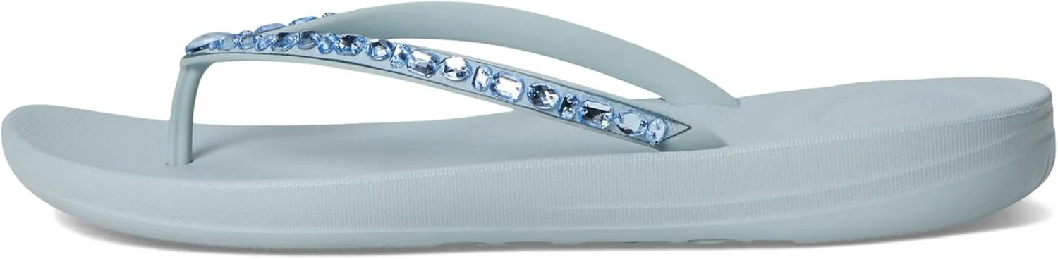 FitFlop Women's Iqushion Multi-Crystal Ergonomic Flip-Flops Wedge Sandal