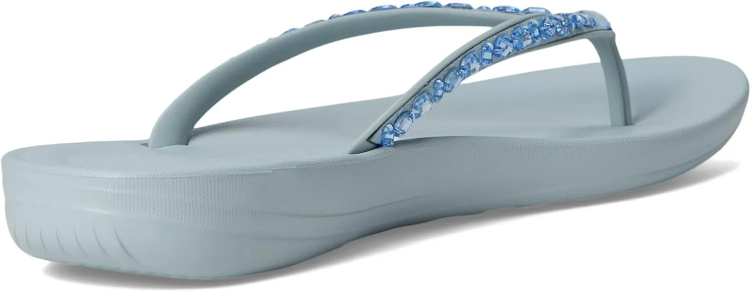 FitFlop Women's Iqushion Multi-Crystal Ergonomic Flip-Flops Wedge Sandal
