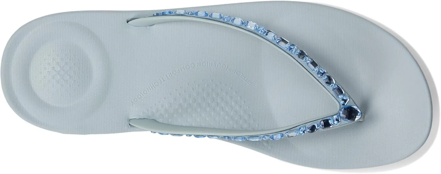 FitFlop Women's Iqushion Multi-Crystal Ergonomic Flip-Flops Wedge Sandal