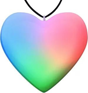 FlashingBlinkyLights Aurora Slow Color Changing LED Heart Shaped Light Up Necklace (Set of 25)