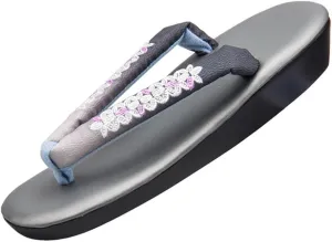 Flip-flop Japanese clogs Slippers,Woman’s Japanese Traditional Clogs Geta Sandals,Kimono Soft Soled Grass Clogs,Printed Women's Slippers