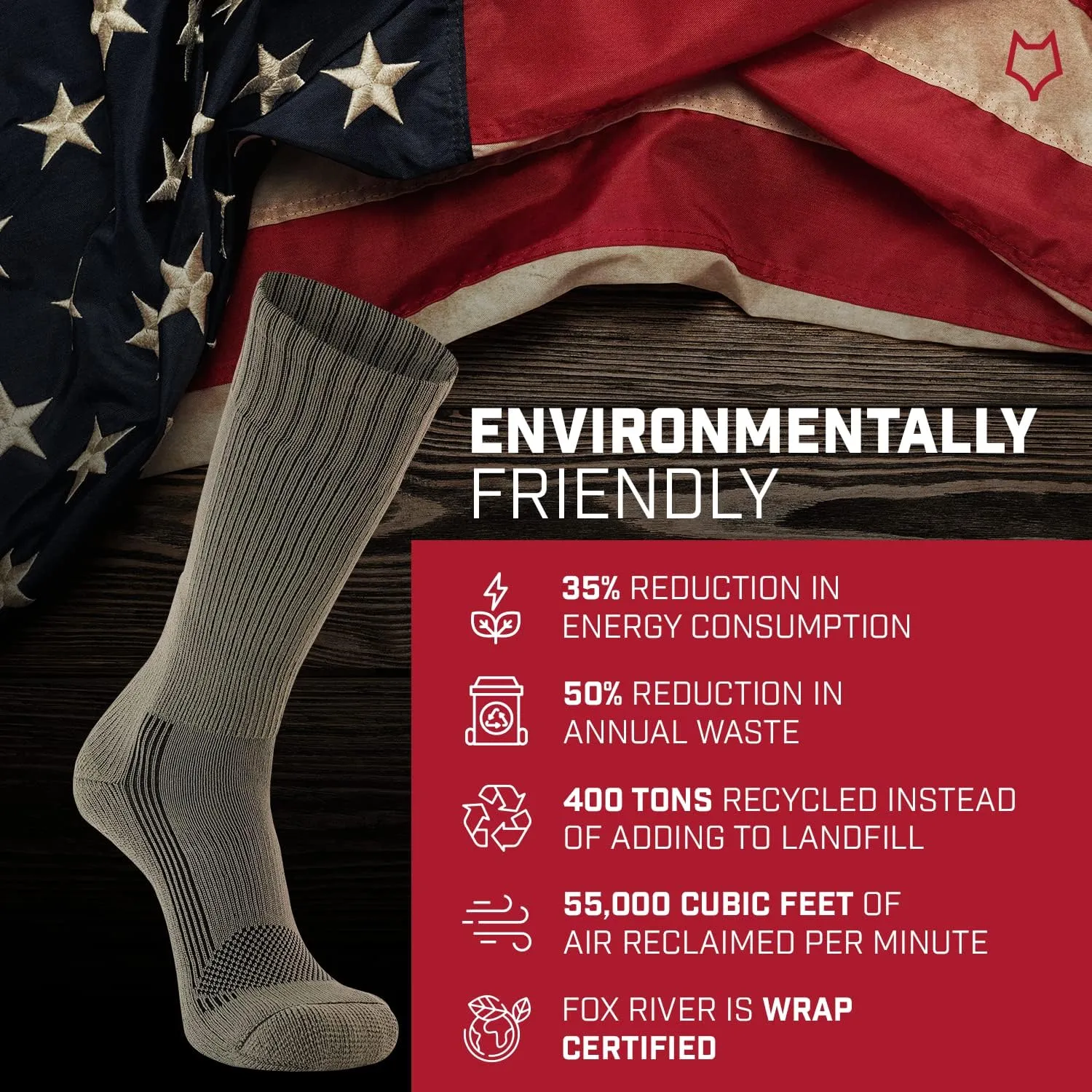 FOX RIVER Men's Tactical Boot Lightweight Military Mid-Calf Socks