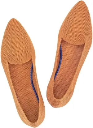 Frank Mully Women's Casual Loafer Flats Slip On Loafer Shoes Comfortable Knit Flat Shoes Classics Pointy Toe Loafer Flats,for Work,Travel