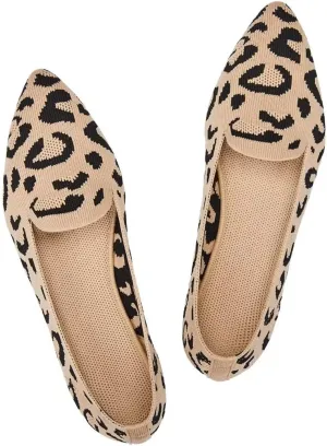 Frank Mully Women's Casual Loafer Flats Slip On Loafer Shoes Comfortable Knit Flat Shoes Classics Pointy Toe Loafer Flats,for Work,Travel
