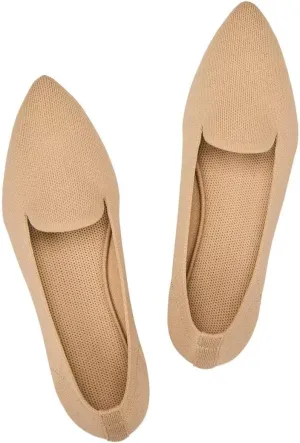 Frank Mully Women's Casual Loafer Flats Slip On Loafer Shoes Comfortable Knit Flat Shoes Classics Pointy Toe Loafer Flats,for Work,Travel