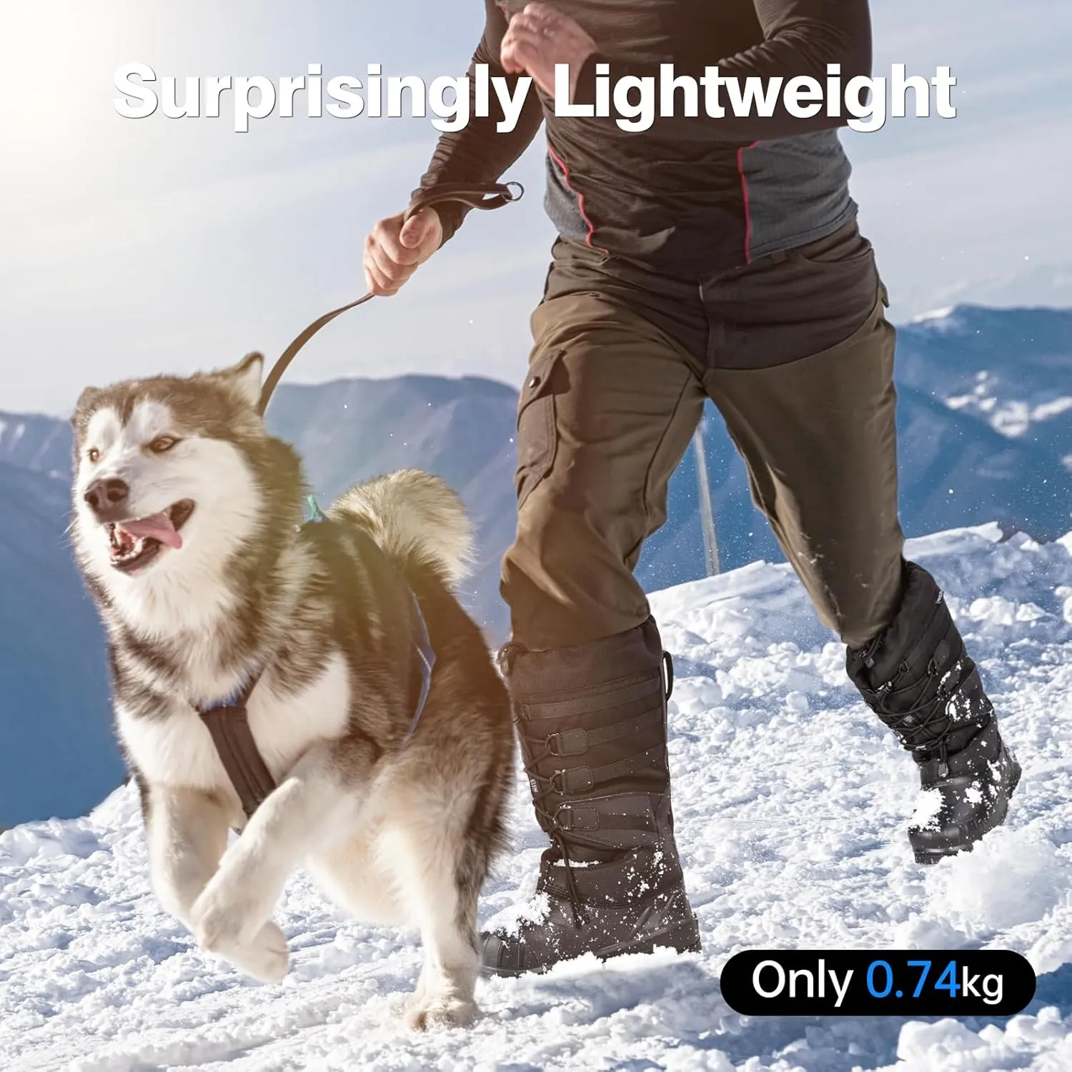 FREE SOLDIER Snow Boots for Men Waterproof Anti-slip 3M Lining Lightweight Tall Outdoor Warm Winter Work Boots