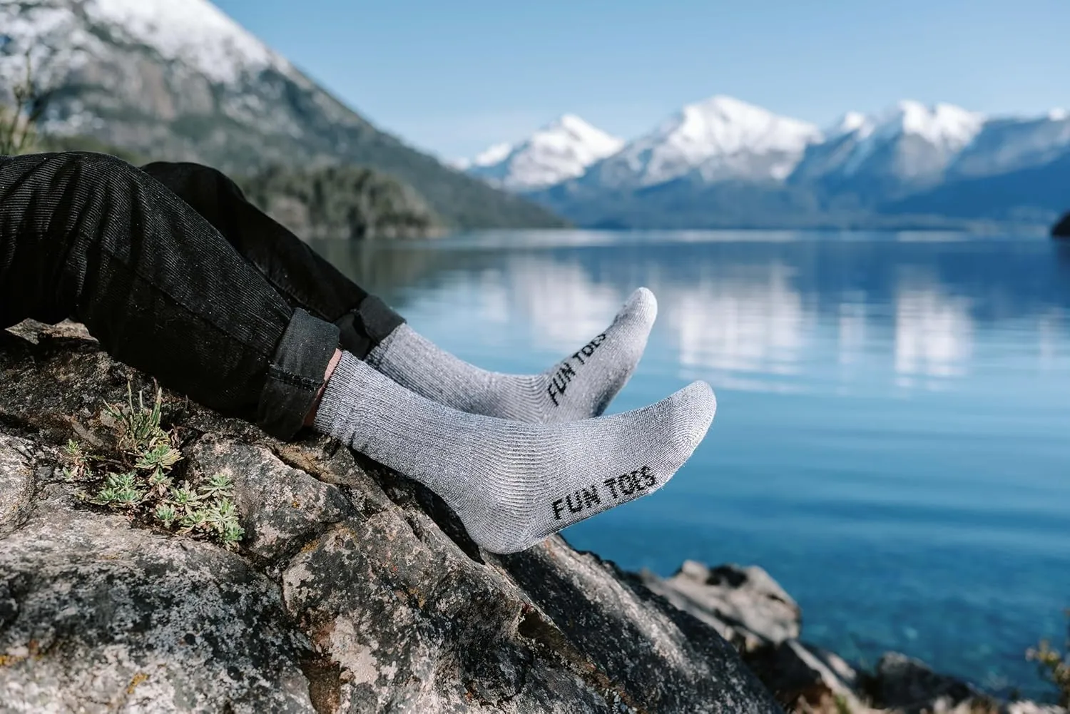 FUN TOES Merino Wool Socks For Men Hiking Boot Thermal Warm Cushioned Crew 6 Pairs
