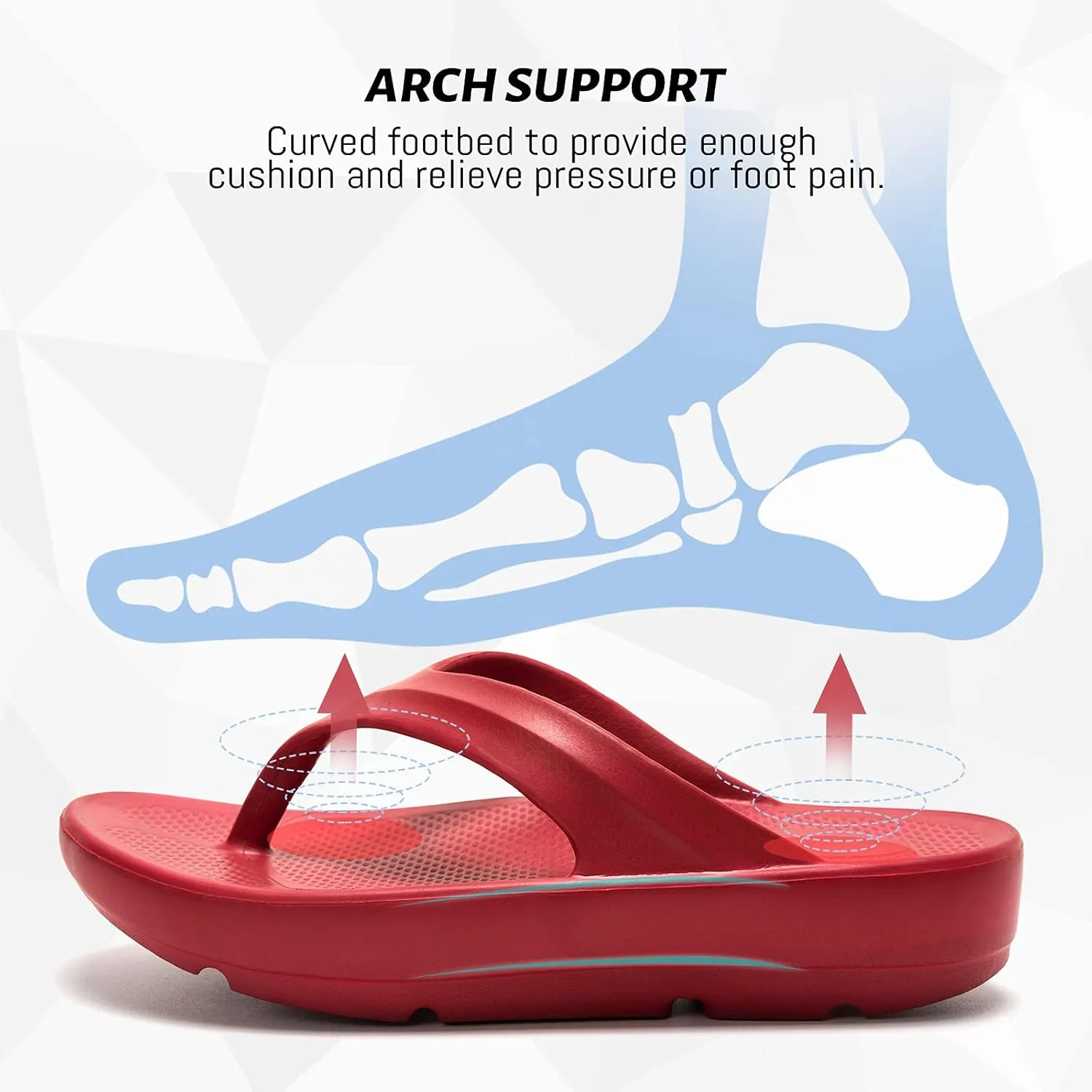 FUNKYMONKEY Women's Thong Flip Flop Ultra Soft Arch Support Sandals