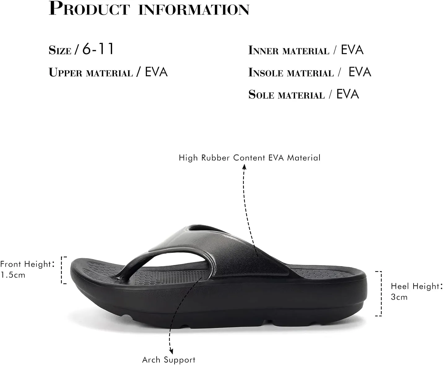 FUNKYMONKEY Women's Thong Flip Flop Ultra Soft Arch Support Sandals
