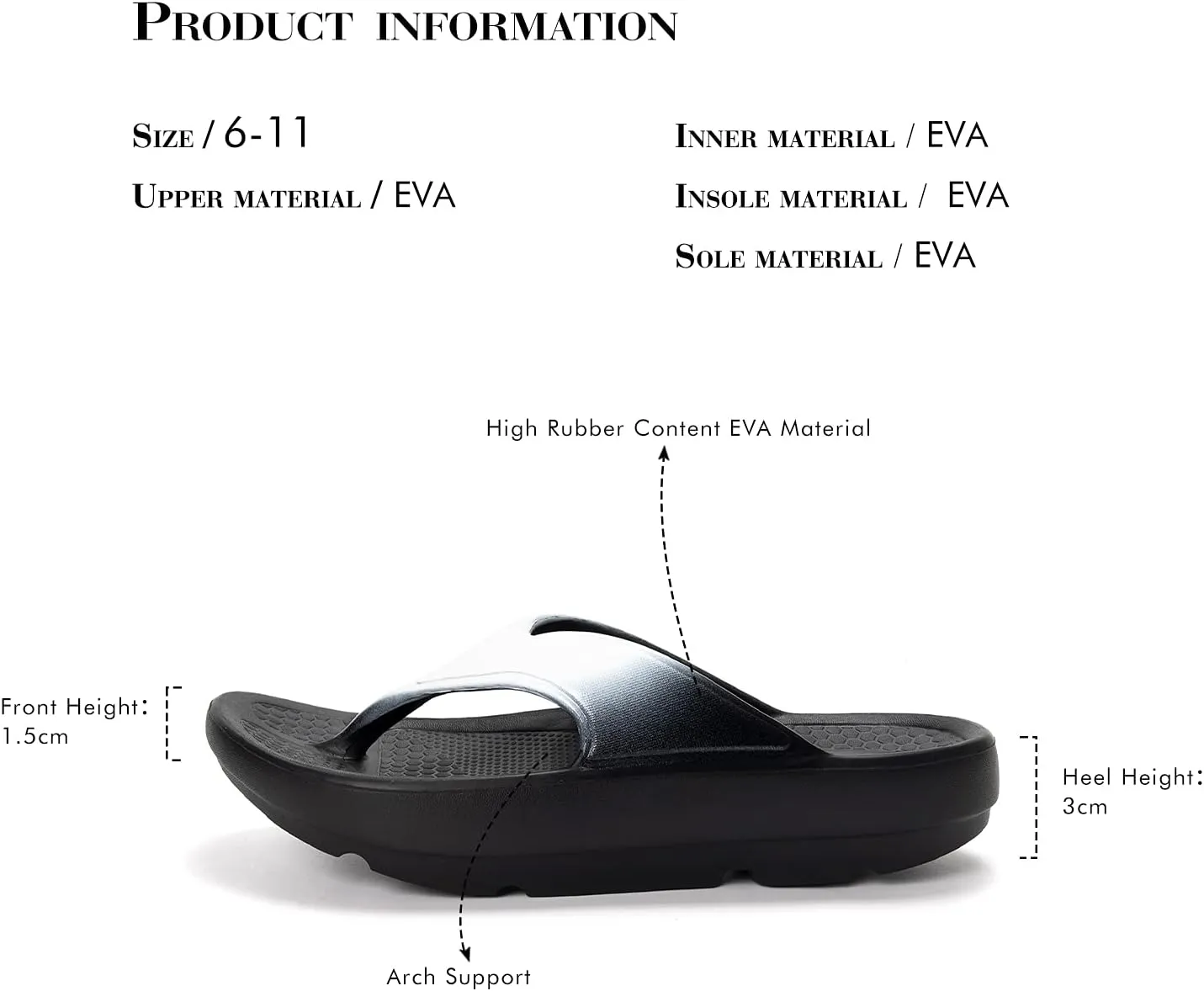 FUNKYMONKEY Women's Thong Flip Flop Ultra Soft Arch Support Sandals