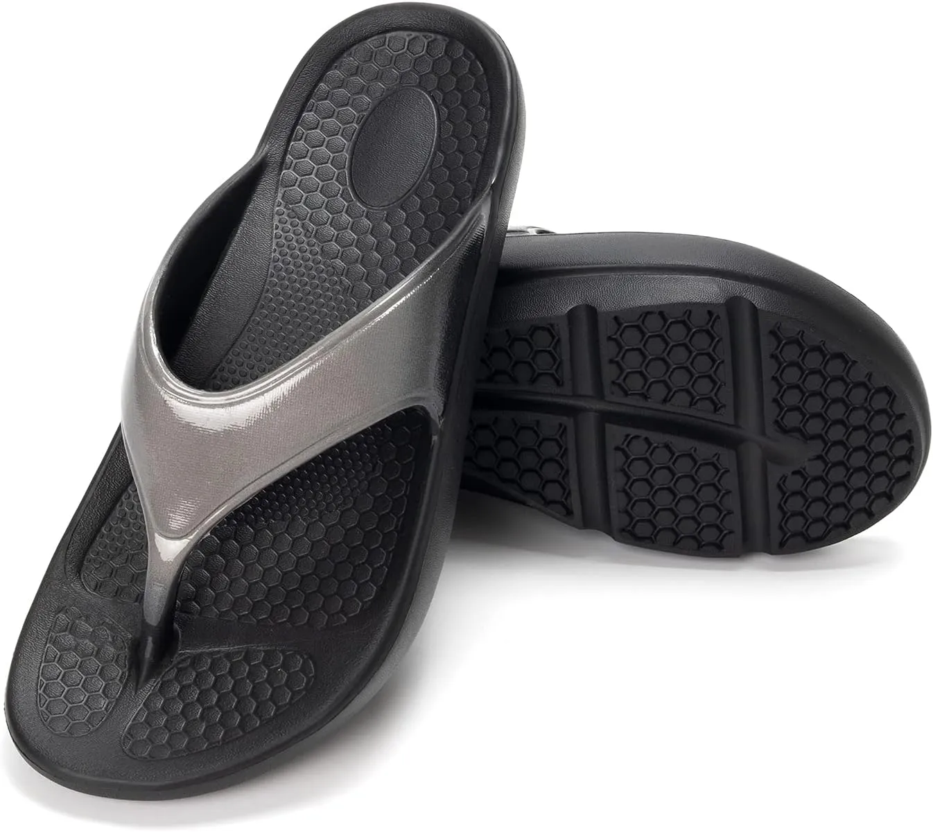FUNKYMONKEY Women's Thong Flip Flop Ultra Soft Arch Support Sandals