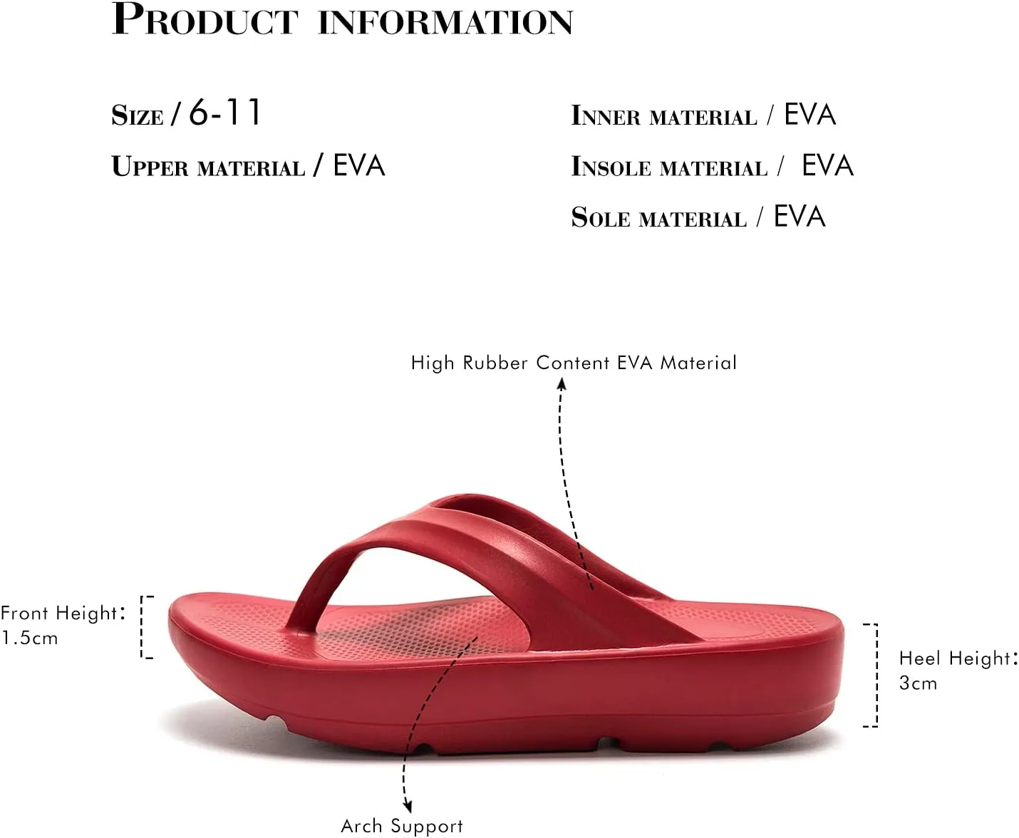 FUNKYMONKEY Women's Thong Flip Flop Ultra Soft Arch Support Sandals