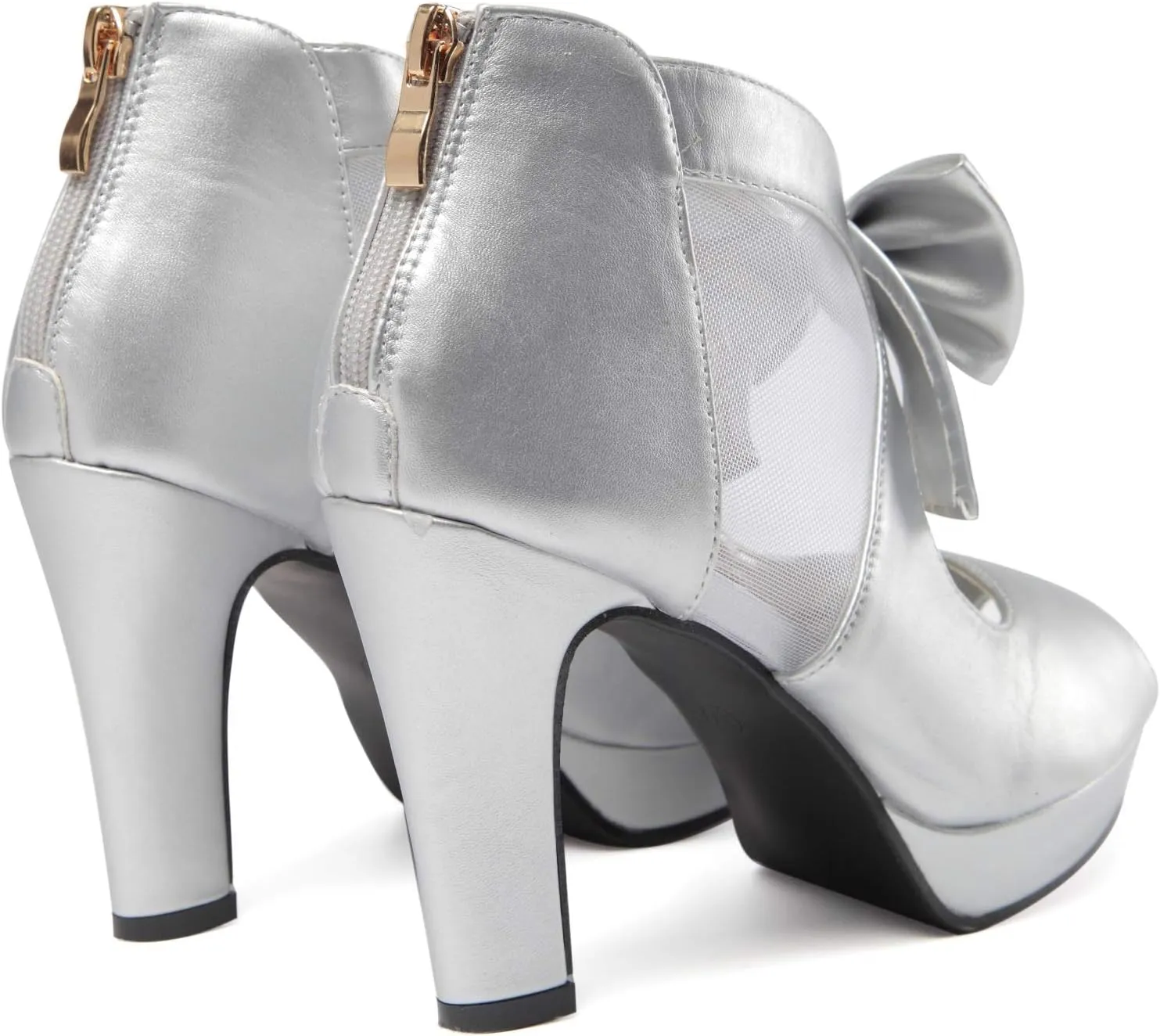 GATUXUS Open Toe Women Platform High Heel Shoes Bows Strappy Sandals