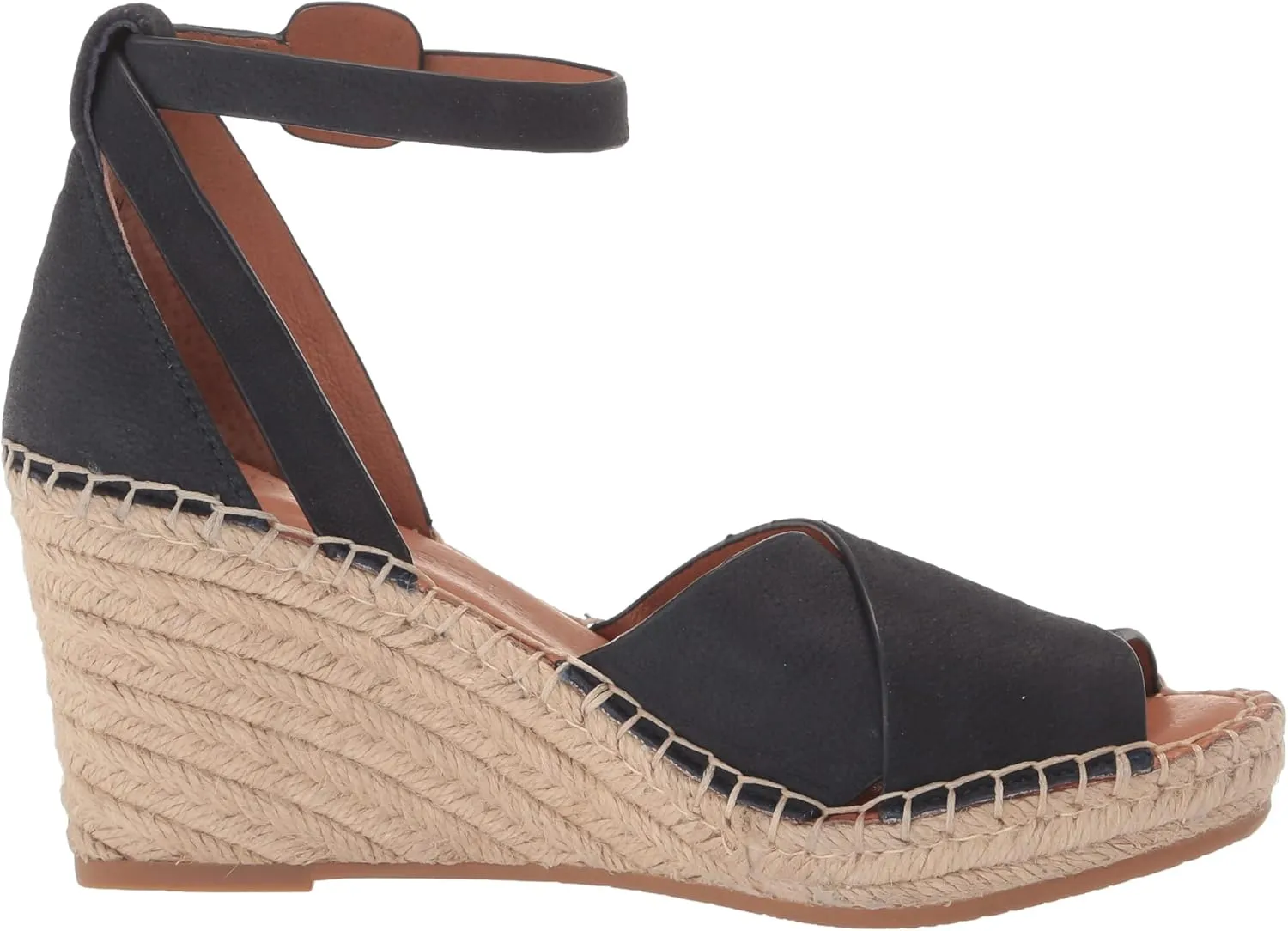 Gentle Souls by Kenneth Cole Women's Charli X Band Buckle Heeled Sandal Espadrille Wedge