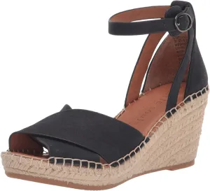 Gentle Souls by Kenneth Cole Women's Charli X Band Buckle Heeled Sandal Espadrille Wedge