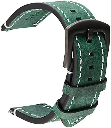 Genuine Leather Watchbands Bracelet Black Gray Brown Cowhide Watch Strap Women Men 18mm 20mm 22mm 24mm Wrist Band(Gray,20mm)