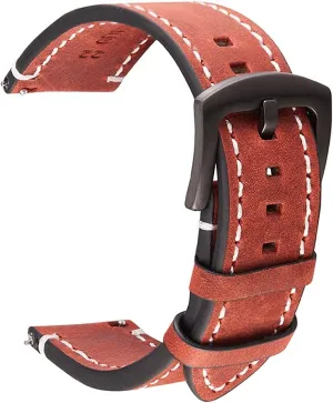 Genuine Leather Watchbands Bracelet Black Gray Brown Cowhide Watch Strap Women Men 18mm 20mm 22mm 24mm Wrist Band(White-Dinosaur Doodle4,22mm)