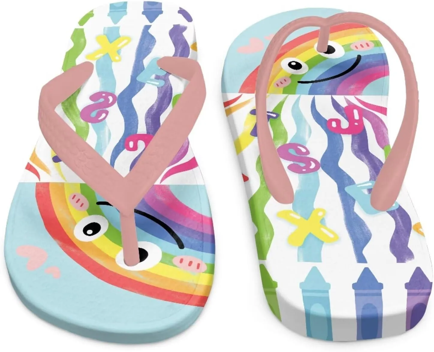 Girl's Flip Flops Kid's Flip Flop Children's Non-Slip Sole Quick Drying Beach Slippers Slide Sandals Pink Straps