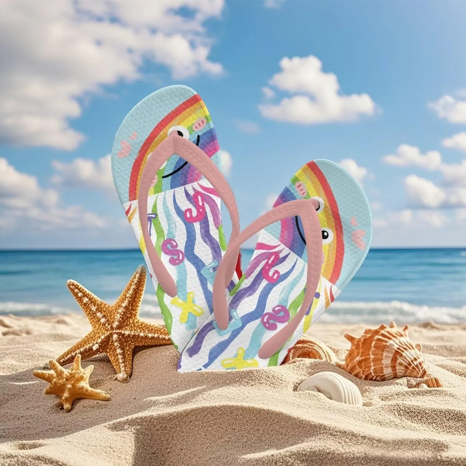 Girl's Flip Flops Kid's Flip Flop Children's Non-Slip Sole Quick Drying Beach Slippers Slide Sandals Pink Straps