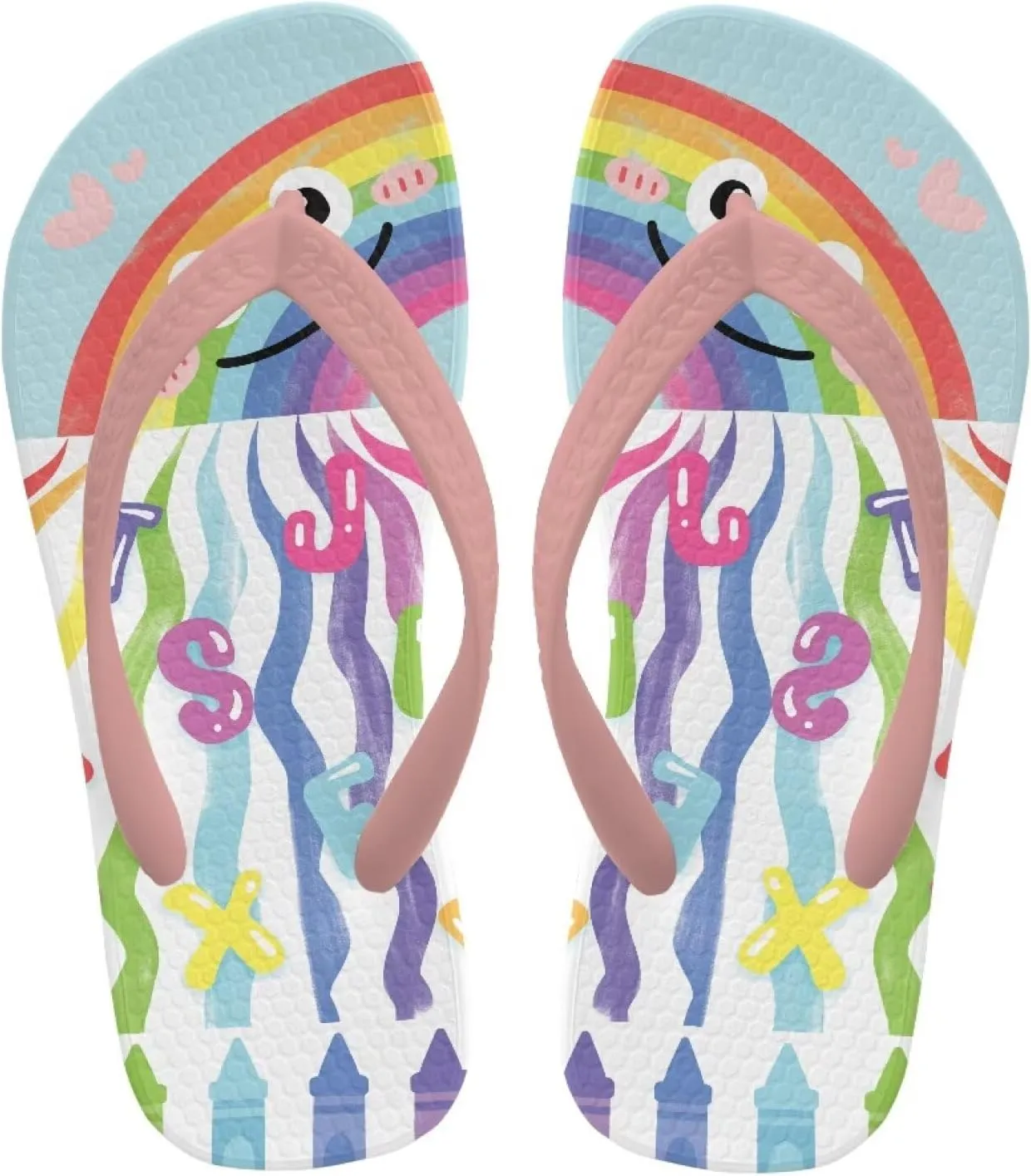 Girl's Flip Flops Kid's Flip Flop Children's Non-Slip Sole Quick Drying Beach Slippers Slide Sandals Pink Straps
