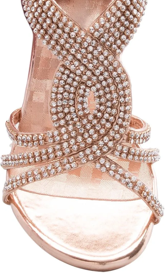 Girls' Kids Open Toe Strappy Rhinestone Dress Sandal Low Heel Shoes - Wedding, Dress, Dance, Flower Girl