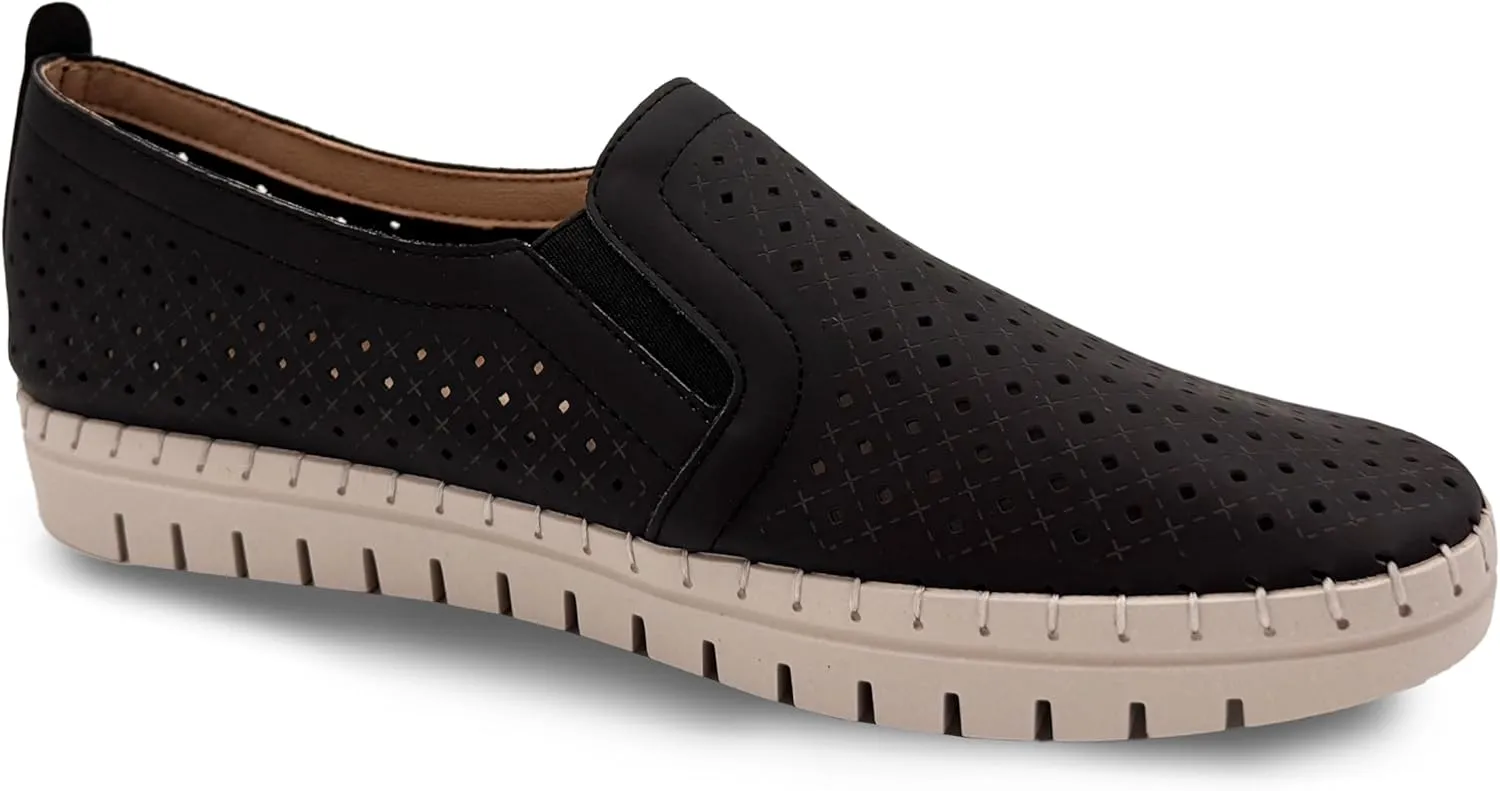 Glolily Elle Perf Women's Comfort Sneakers - Orthotic Lightweight & Flexible Walking Shoes with Arch Support, Comfortable Casual Fashion Shoes for Women