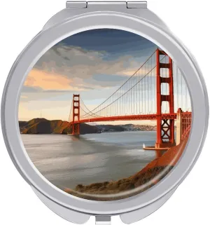 Golden Gate Bridge Portable Makeup Mirror, Sided Travel Hand Mirror Mini Folding Mirror for Precise Makeup Women Daily Use