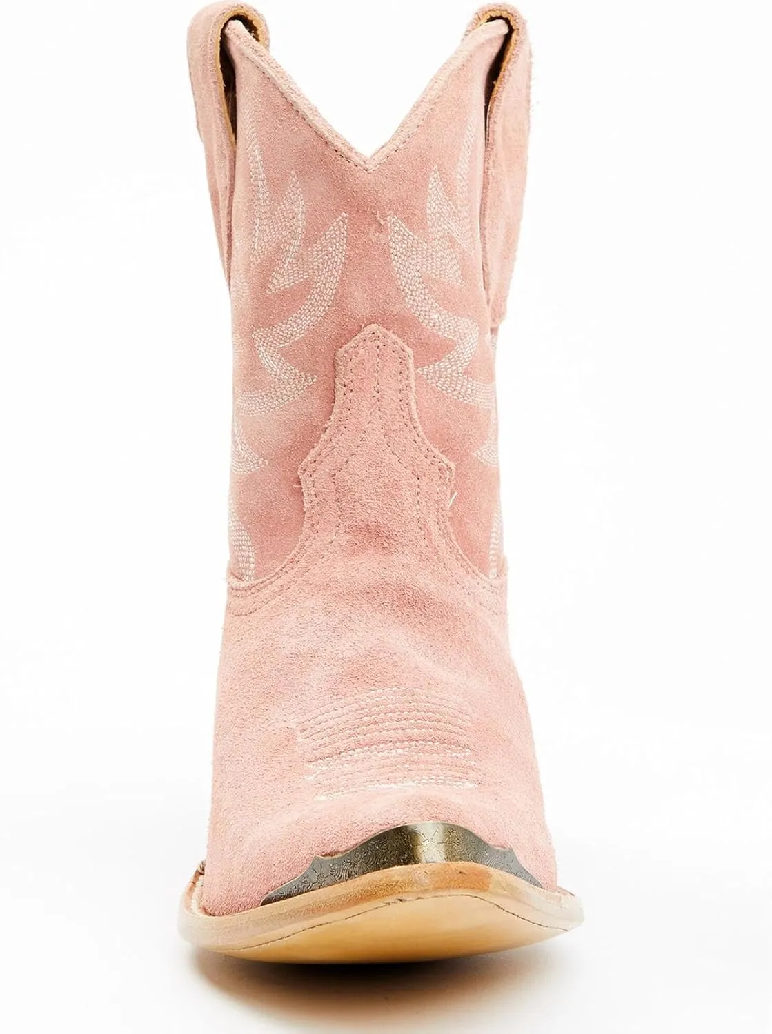 GORBINETI Women's Ankle Cowgirl Boots Pull on Suede Cowboy Boots Chunky Block Heel Western Boots Mid Calf Sky Blue Cowboy Boots US 5-14