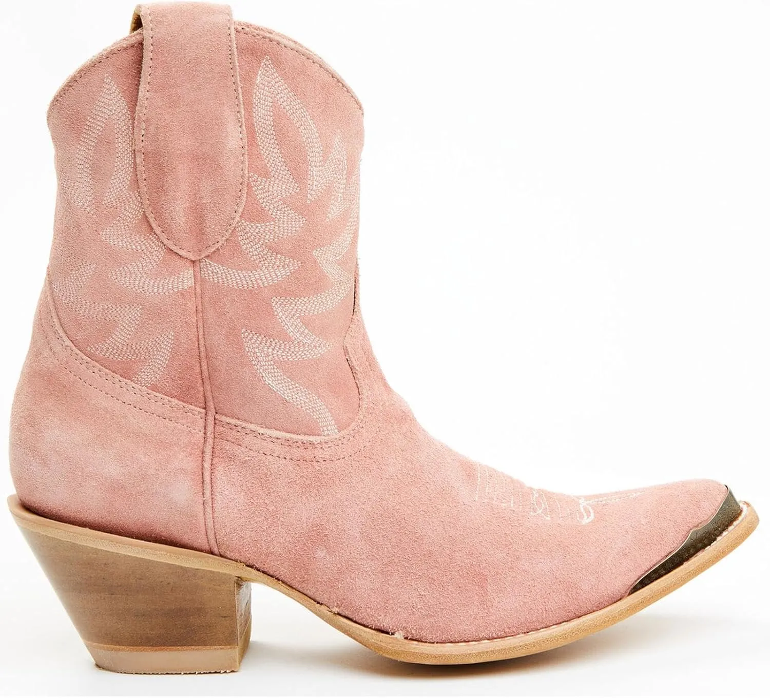 GORBINETI Women's Ankle Cowgirl Boots Pull on Suede Cowboy Boots Chunky Block Heel Western Boots Mid Calf Sky Blue Cowboy Boots US 5-14