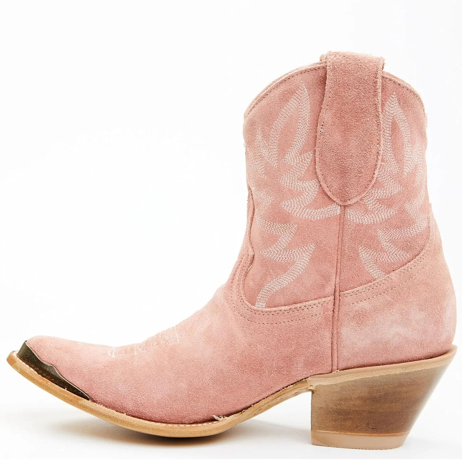 GORBINETI Women's Ankle Cowgirl Boots Pull on Suede Cowboy Boots Chunky Block Heel Western Boots Mid Calf Sky Blue Cowboy Boots US 5-14