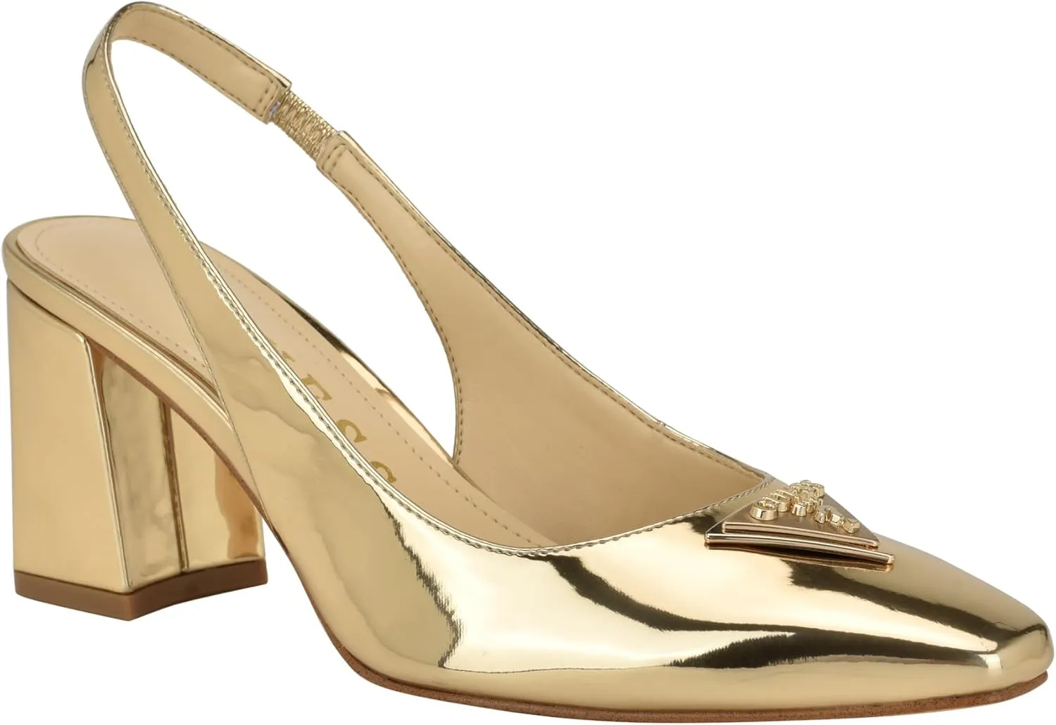 Guess Women's Valinda Pump, Gold Mirror Metallic 710, 9.5