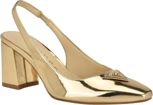 Guess Women's Valinda Pump, Gold Mirror Metallic 710, 9.5
