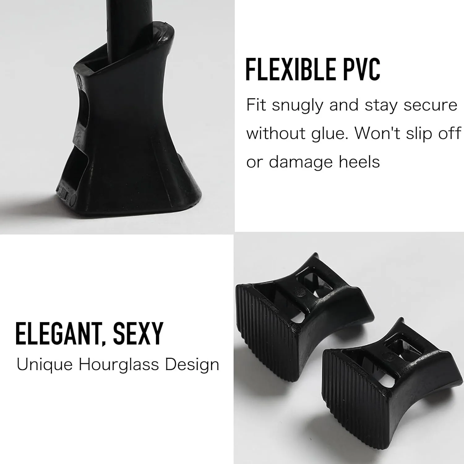 GUJI 2024 High Heel Protectors for Grass, Heel Caps for High Heels, Heel Replacement Tips, Heel Stoppers for High Heels - Dance with Confidence, 3 Sizes, 6 Pairs (Crystal Clear)