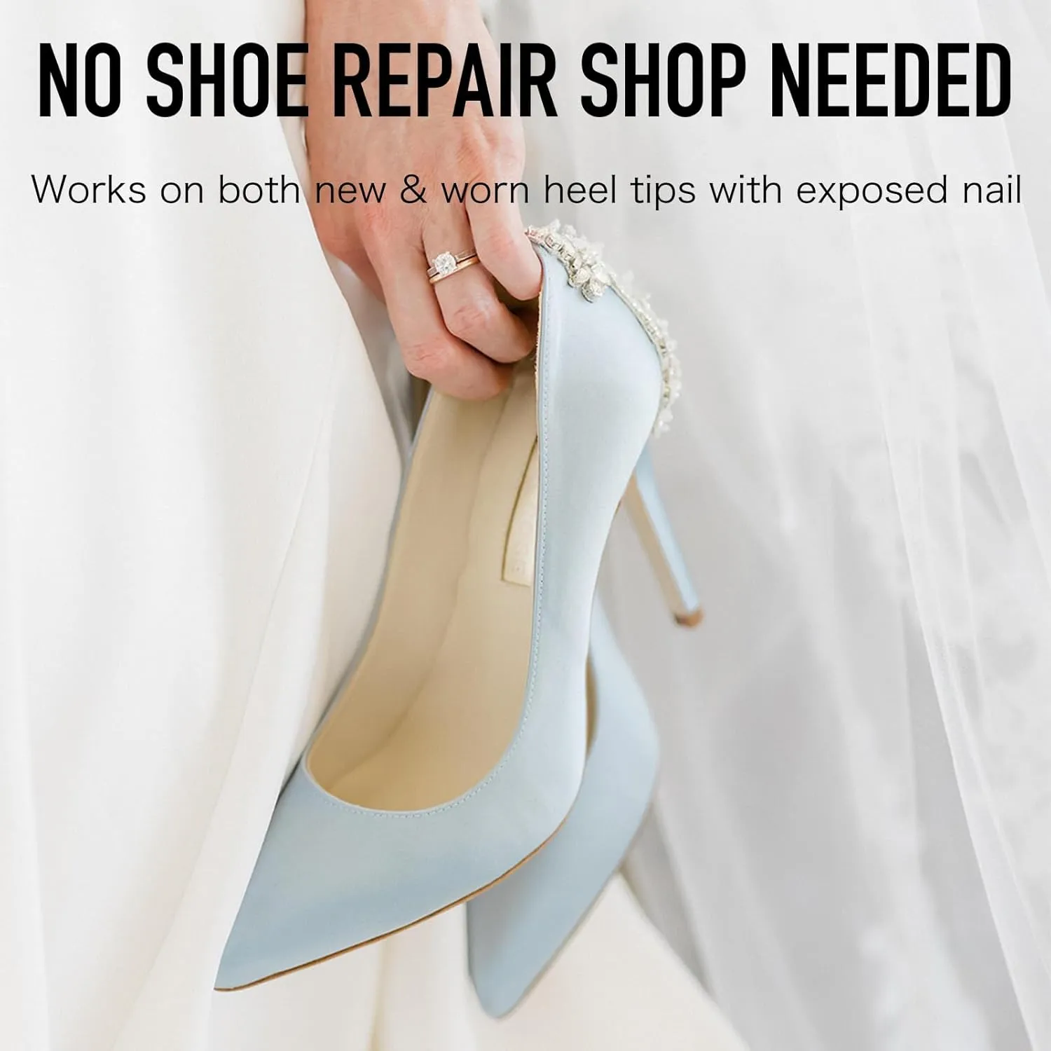 GUJI 2024 High Heel Protectors for Grass, Heel Caps for High Heels, Heel Replacement Tips, Heel Stoppers for High Heels - Dance with Confidence, 3 Sizes, 6 Pairs (Crystal Clear)