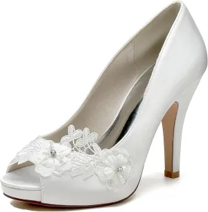 Hanfike Platform Bridal Shoes for Wedding Womens Stiletto High Heel Prom Sandals JY189