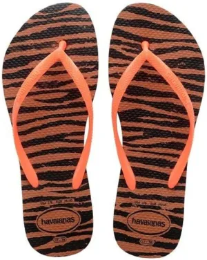 Havaianas Women's Slim Flip-Flop Sandals, Animals Fluo/Animal Print