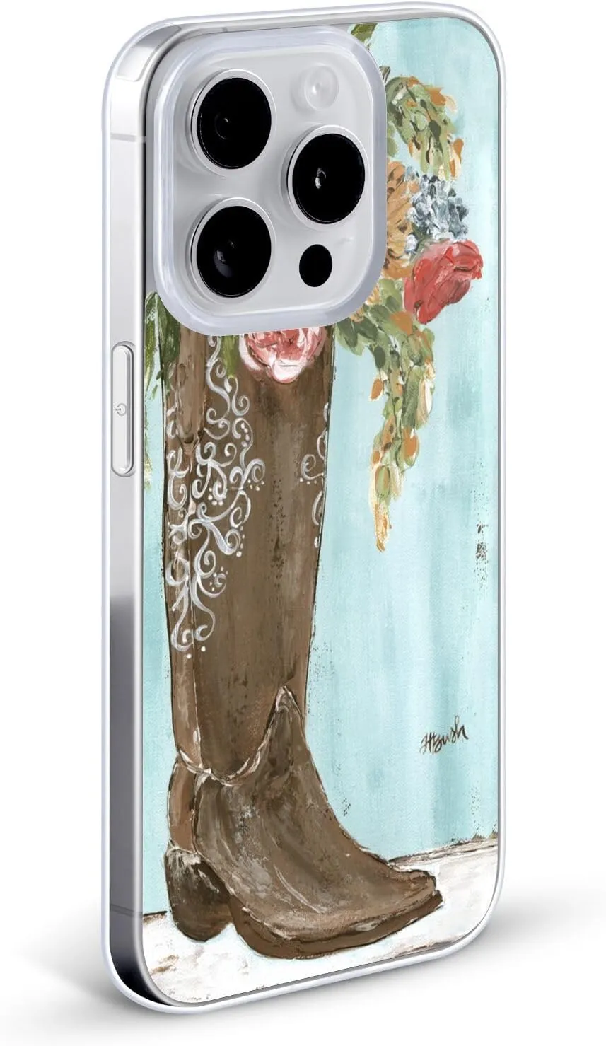 Head Case Designs Officially Licensed Haley Bush Boot Floral Painting Soft Gel Case Compatible with Apple iPhone 16 Pro Max