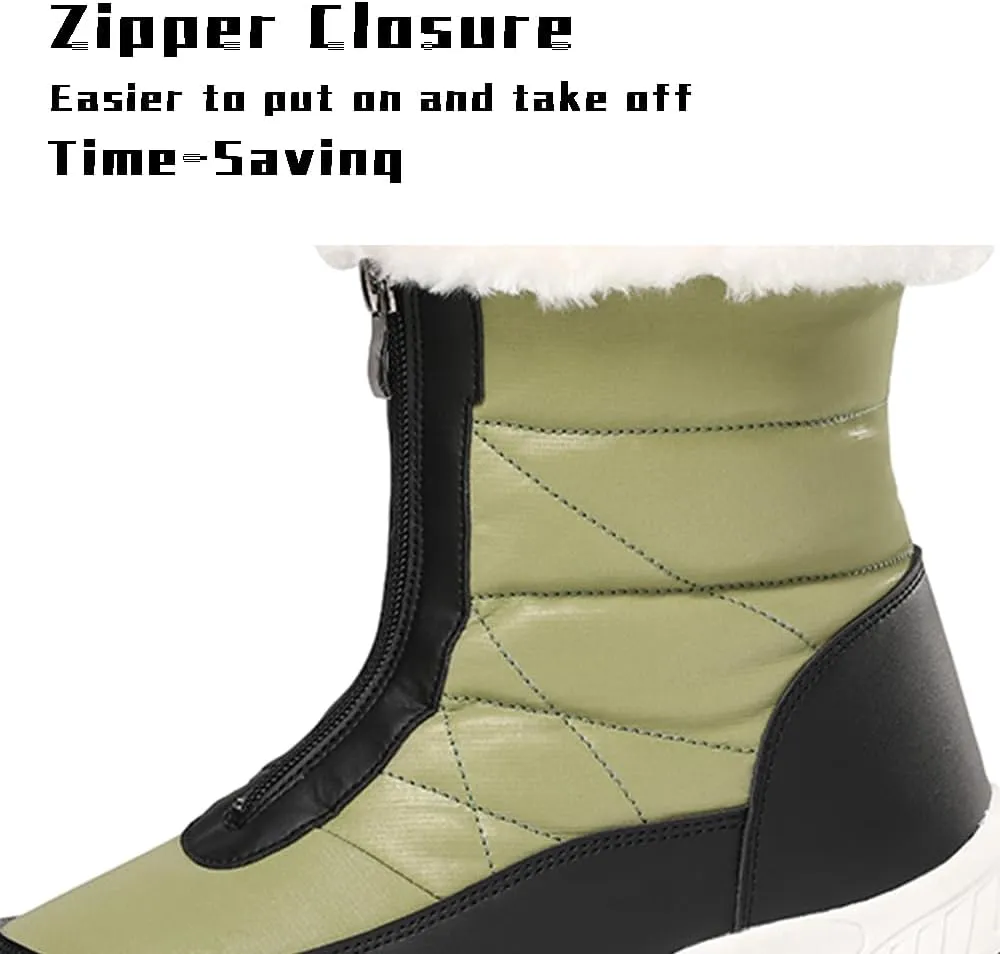 HESBITEUL Boots for Women Outdoor Winter Booties: Snow Boots Lightweight for Skiing