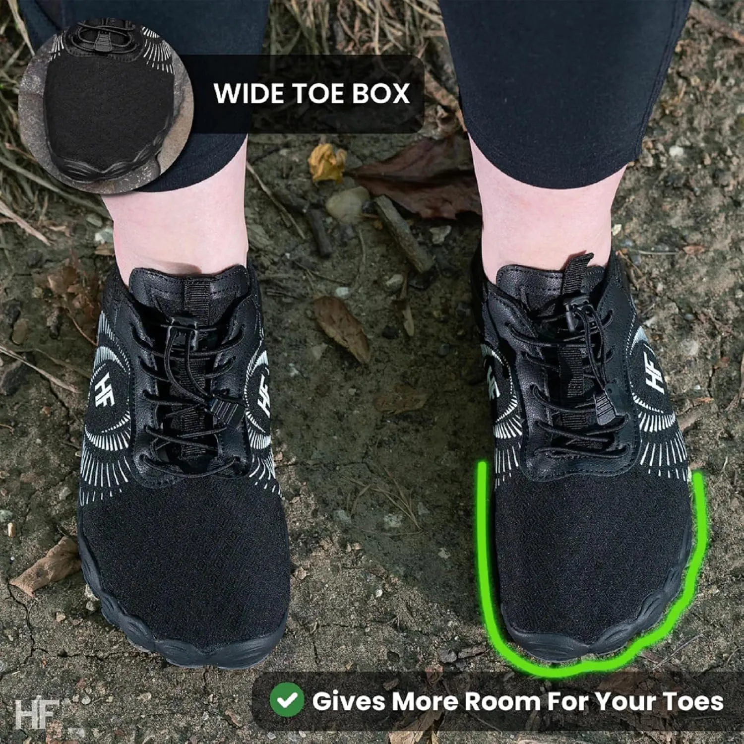 HF Active - Active Lifestyle Pain Relief Barefoot Shoes, Wide Toe Box, Lightweight Breathable, Flexible Minimalist Walking Shoe, Experience Real Barefoot Feeling