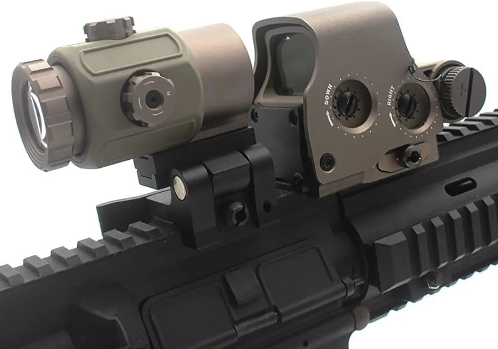 Holographic 558 Sights Red Green Dot Sight Scope with G33/G43/G45 3X/5X Magnifier Switch to Side Quick Detachable QD Mount