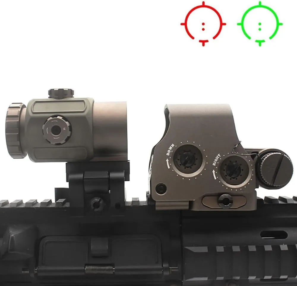 Holographic 558 Sights Red Green Dot Sight Scope with G33/G43/G45 3X/5X Magnifier Switch to Side Quick Detachable QD Mount