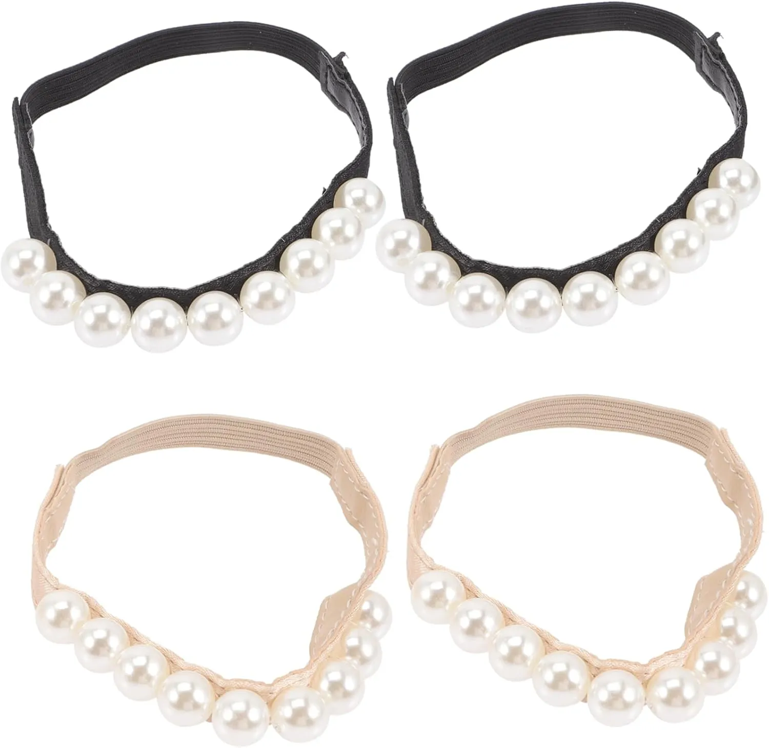 Homoyoyo Elegant Pearl High Heel Shoelaces Stretchy Shoe Laces Detachable Ankle Straps Anti-slip Comfortable Fit