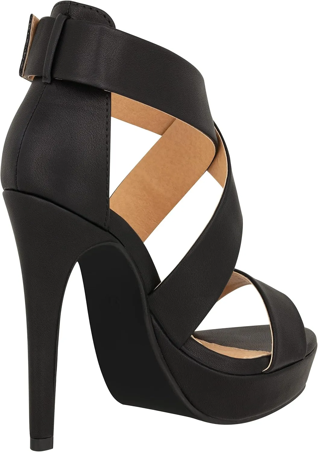 ILLUDE Women's High Heels Open Toe Ankle Strap Stilettos Platform Sexy Party Heeled Sandals – Cake