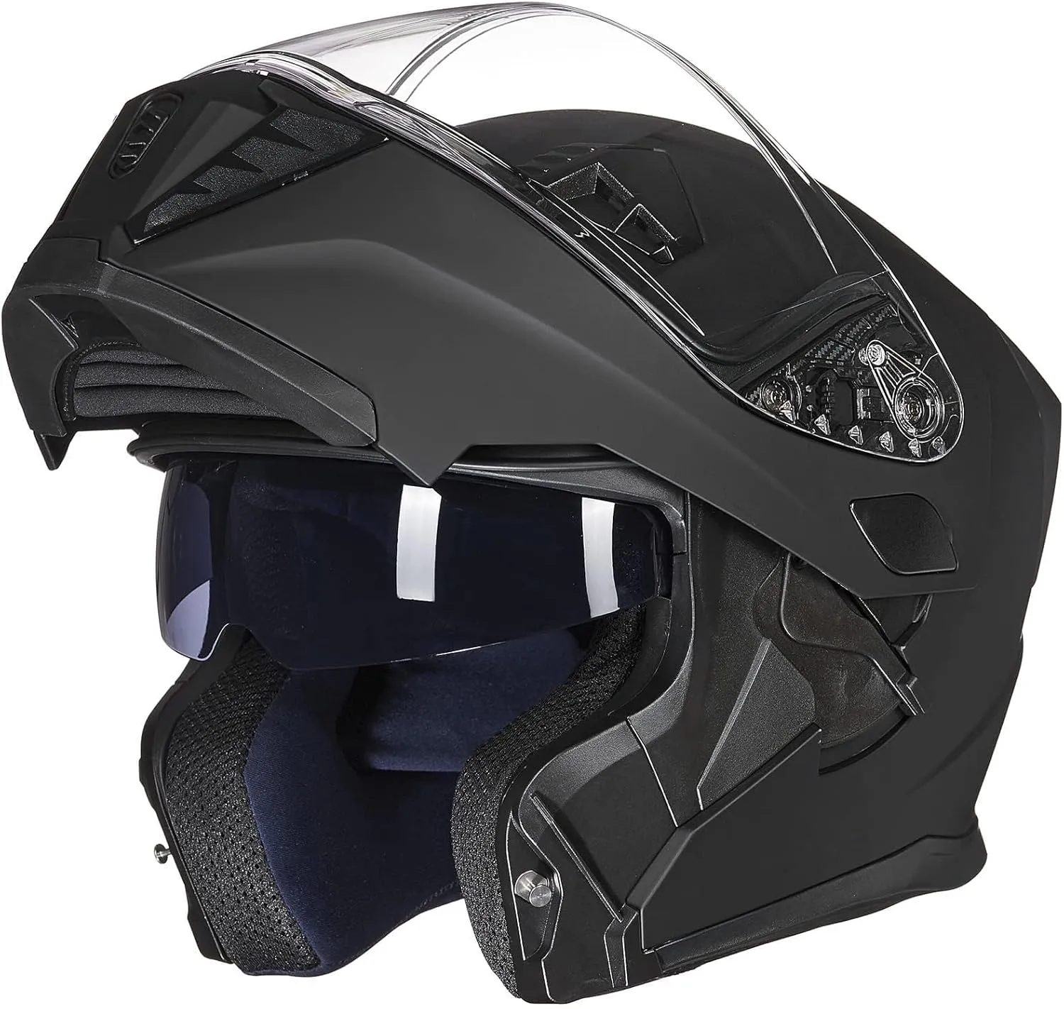 ILM Motorcycle Modular Full Face Helmet for Adult Flip up Dual Visor LED Tail Light Optional DOT