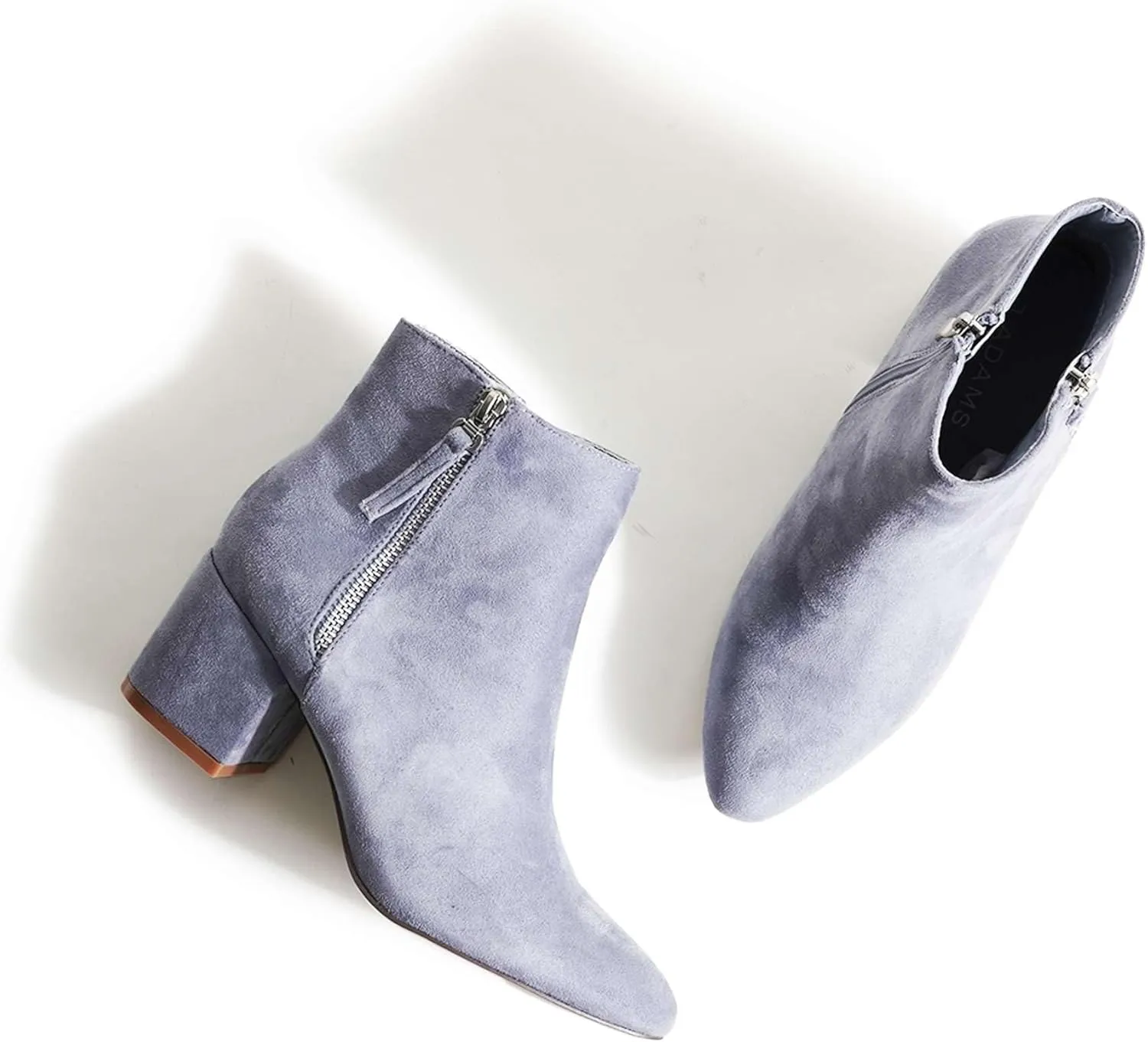 J. Adams Zuma Ankle Bootie – Closed Pointed Toe Low Block Heel Zip Up Boot