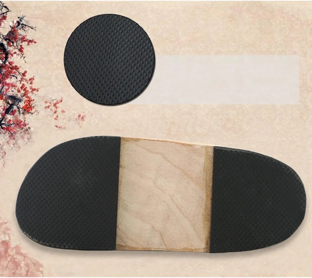Japanese Flip Flops,Men's Women's Burnt Paulownia Wooden Clogs Slippers,Flat Japanese Traditional Clogs Geta Sandals Traditional Round Headed Wooden Clogs Shoes(Size:EU 40,Color:Black)